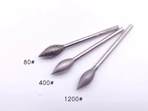 2.35mm Shank 100pcs Diamond Teardrop Shape Grinding Drill Burr